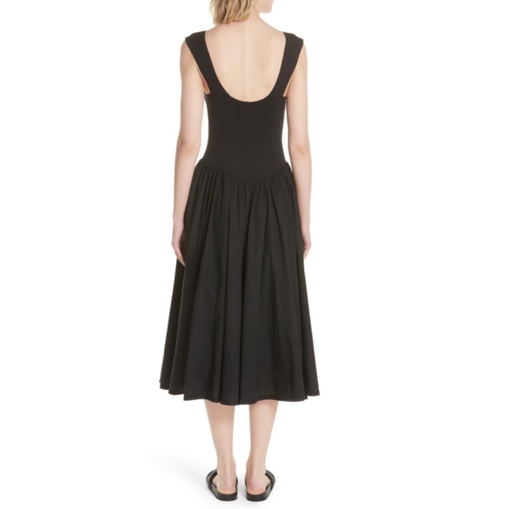 La Vie Rebecca Taylor Voile Jersey Dress 100% Cotton Scoop Neck Midi Swingy Med - Picture 2 of 14